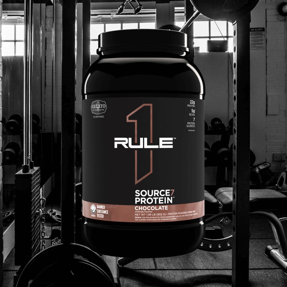 Rule1 R1 Source7 Gelato Protein (2lbs) Milk Chocolate - Protéines 2/3