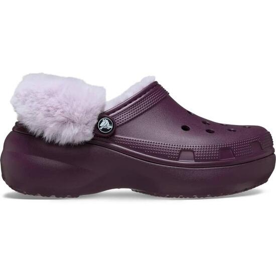 Zueco forrado de pelusa de plataforma clásica Crocs