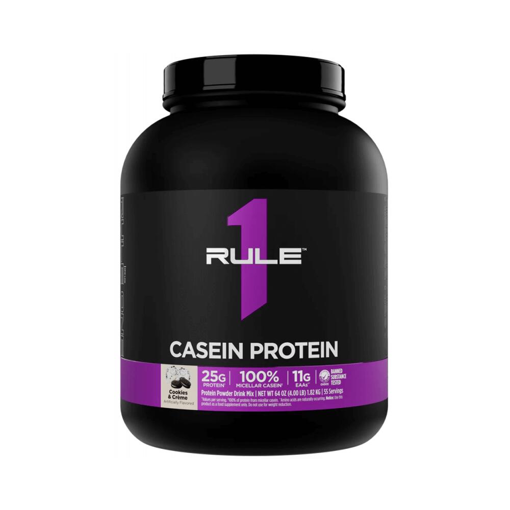 Rule1 - Rule1 R1 Casein Protein (4lbs) Cookies & Crème - Protéines - Caséine - Préparation Énergétique Poudre - Decathlon