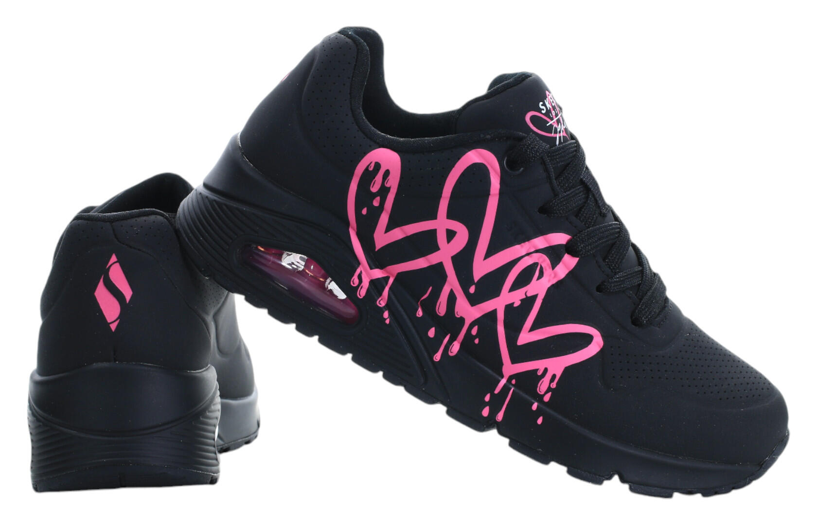 Buty damskie Skechers UNO 177980-BKPK 3/4