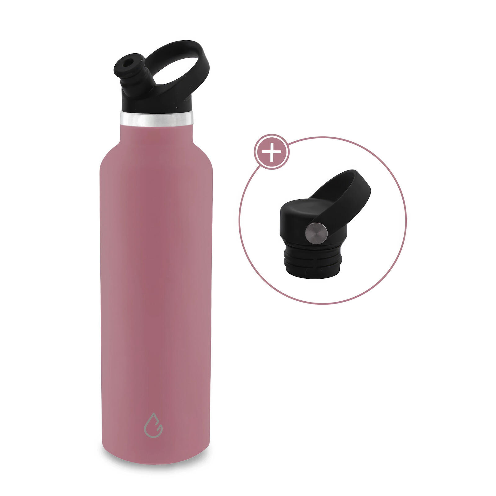 WATTAMULA GO waterfles RVS roze 710 ml - met sportdop