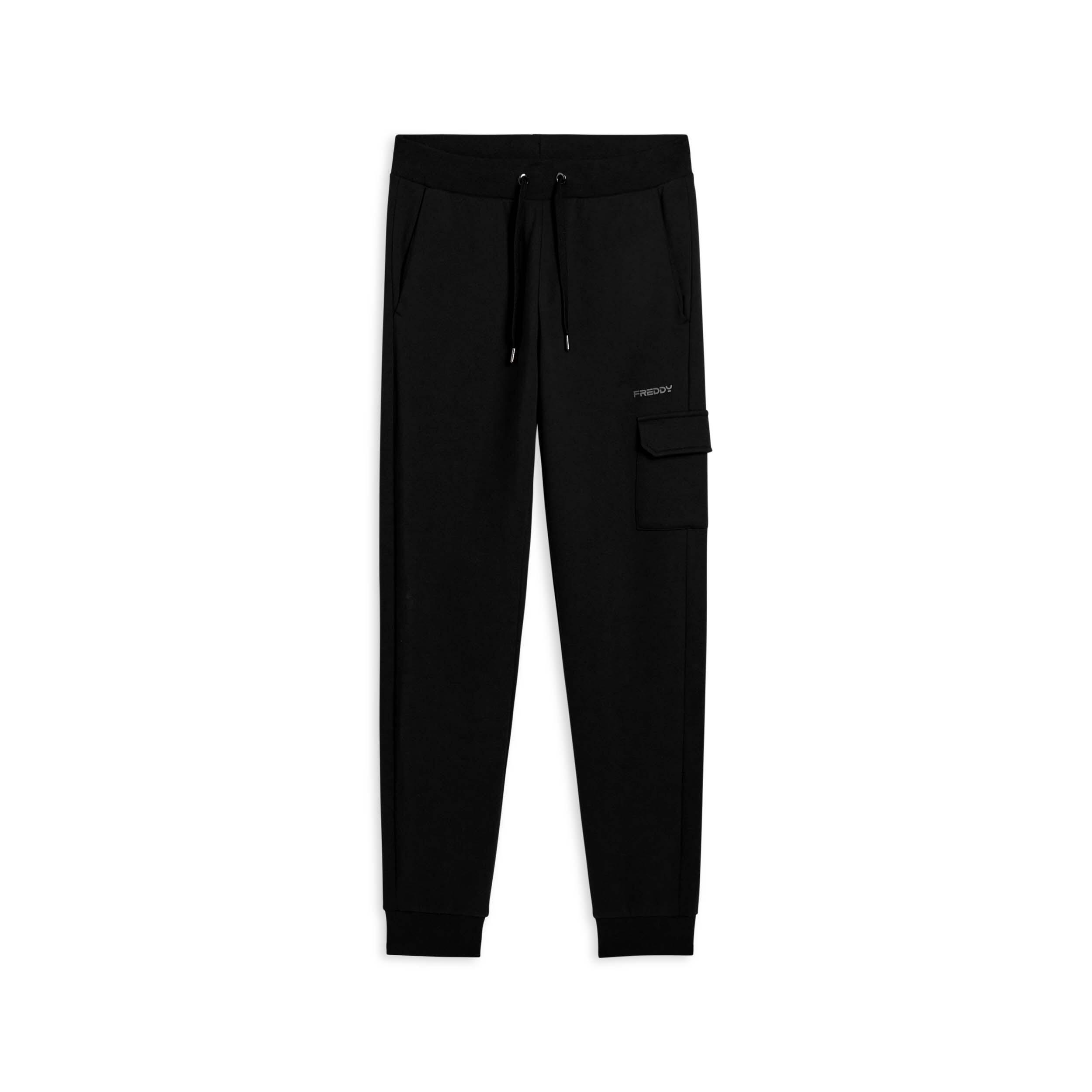 Freddy - Pantalon En Molleton Avec Poche Cargo Et Bandes Aux Chevilles - Pantalons - Noir - Decathlon