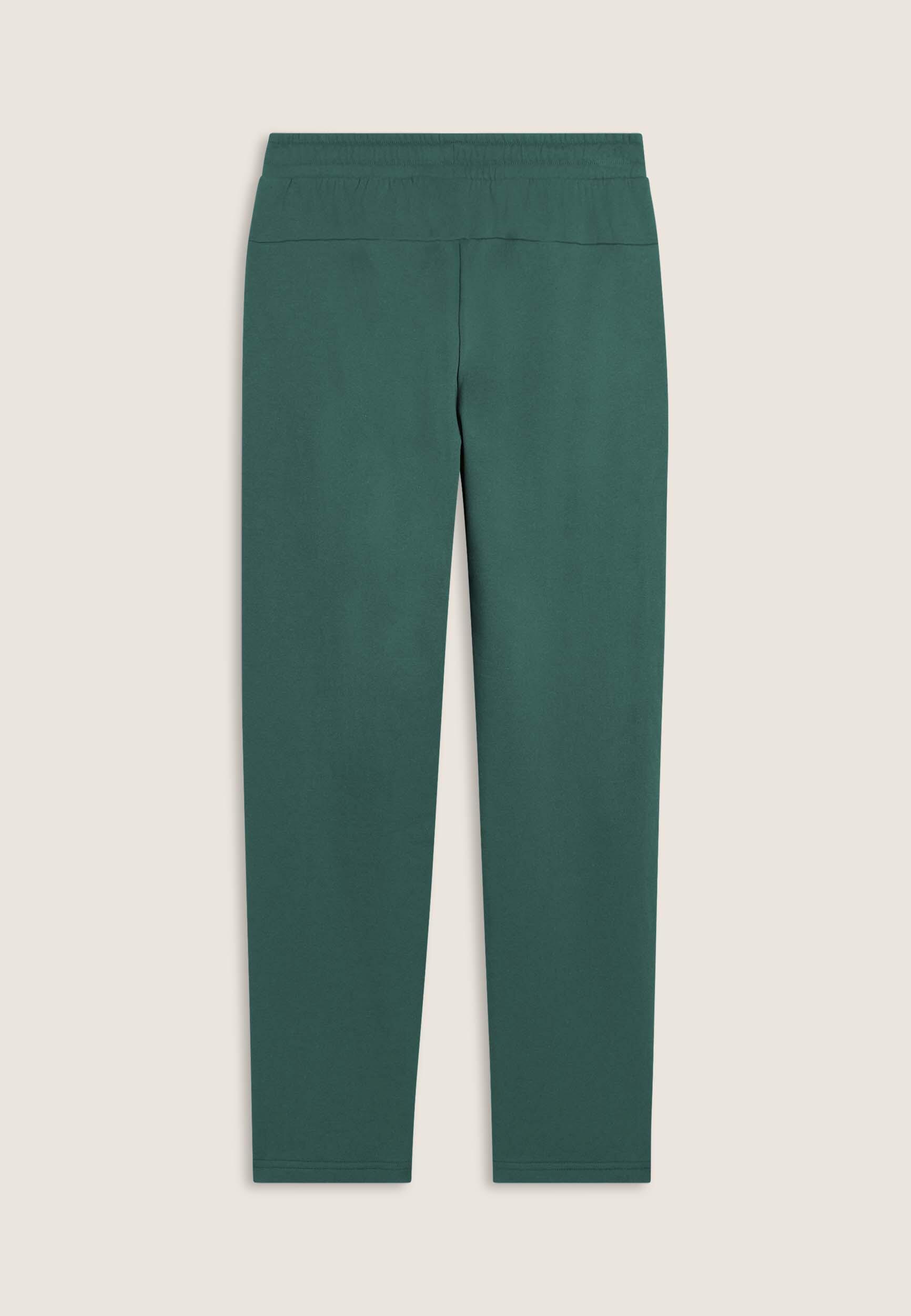 Pantalón regular fit en felpa perchada con bajo recto 2/3