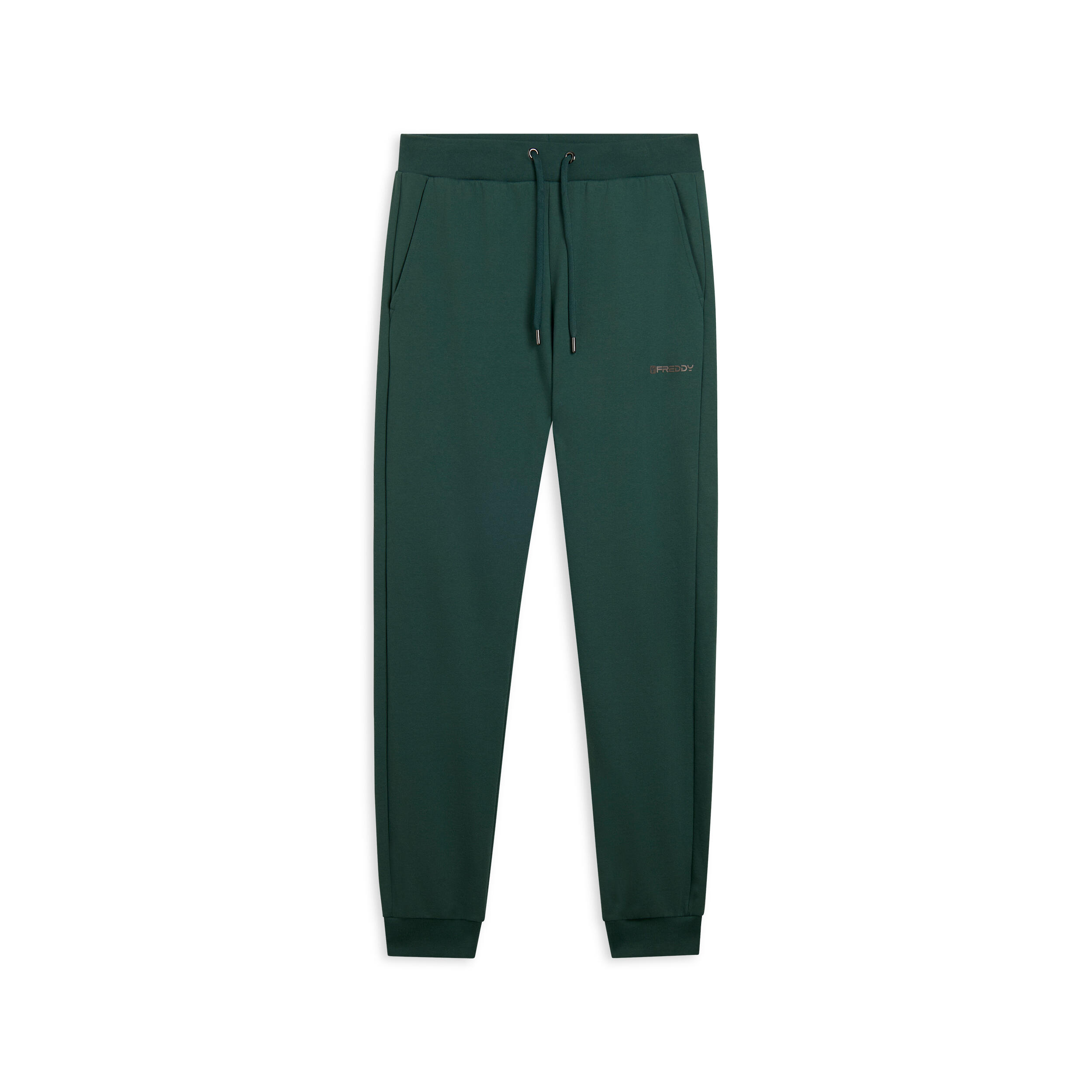 Freddy - Pantalon Classique En Molleton Brossé Avec Bords Côtelés Aux Chevilles - Pantalons - Vert - Decathlon