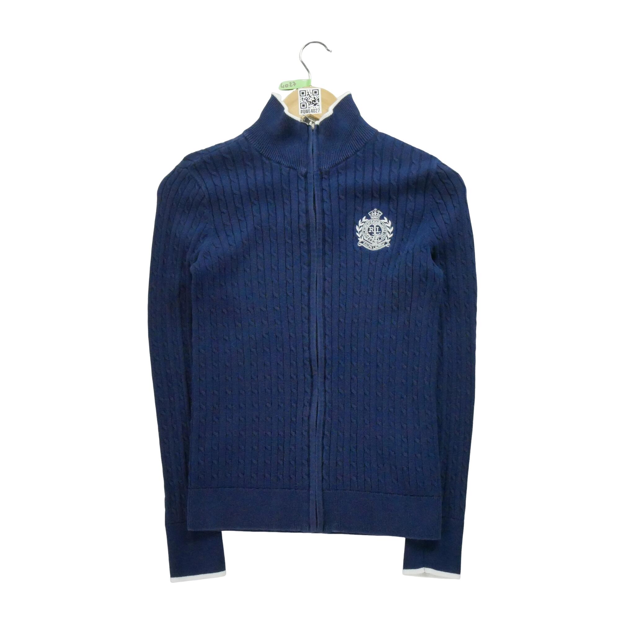 RALPH LAUREN Segunda Vida - Suéter Cardigan Azul Marinho para Mulheres - Em muito bom estado