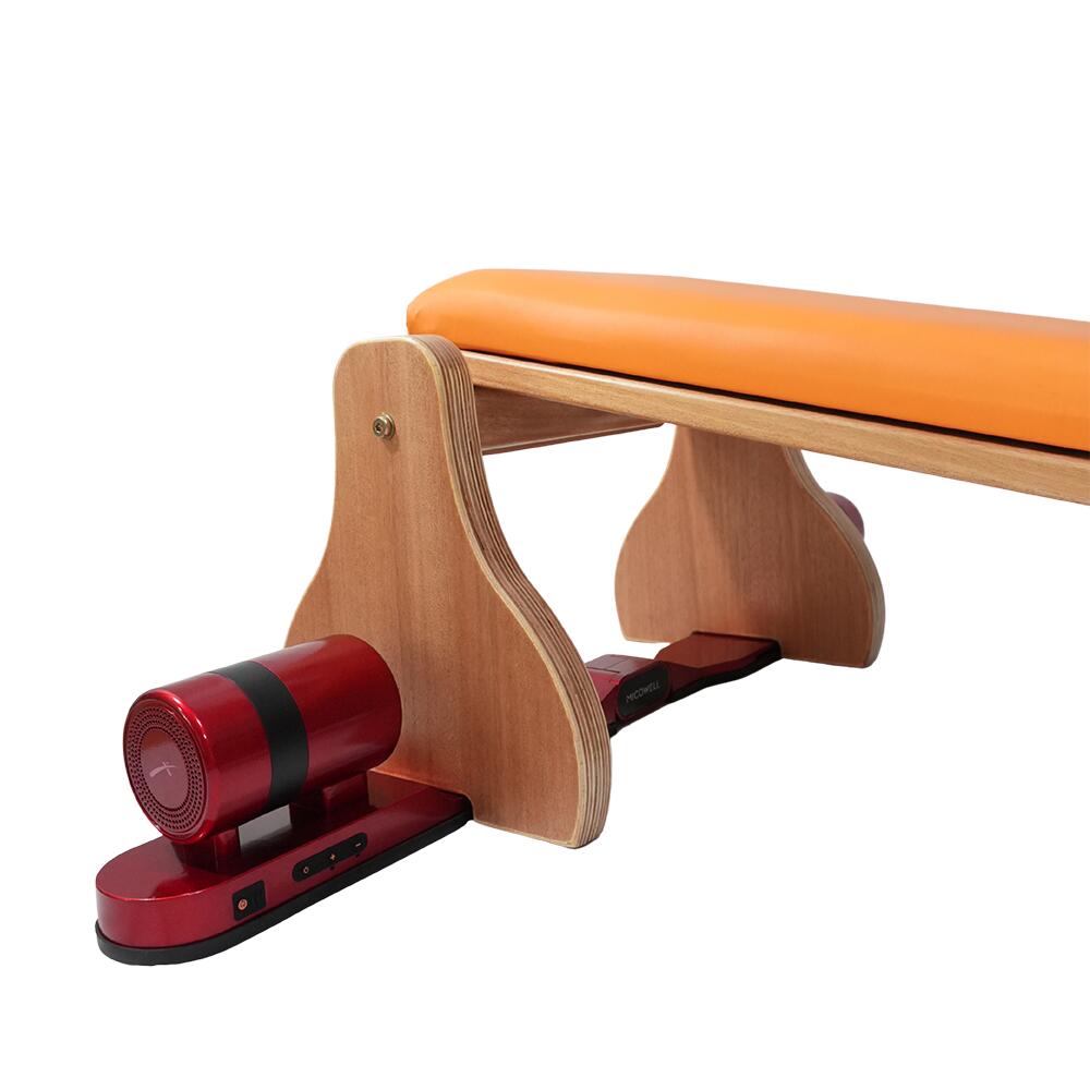 Banc d'entraînement XO2 en bois avec coussin PU orange. 3/5