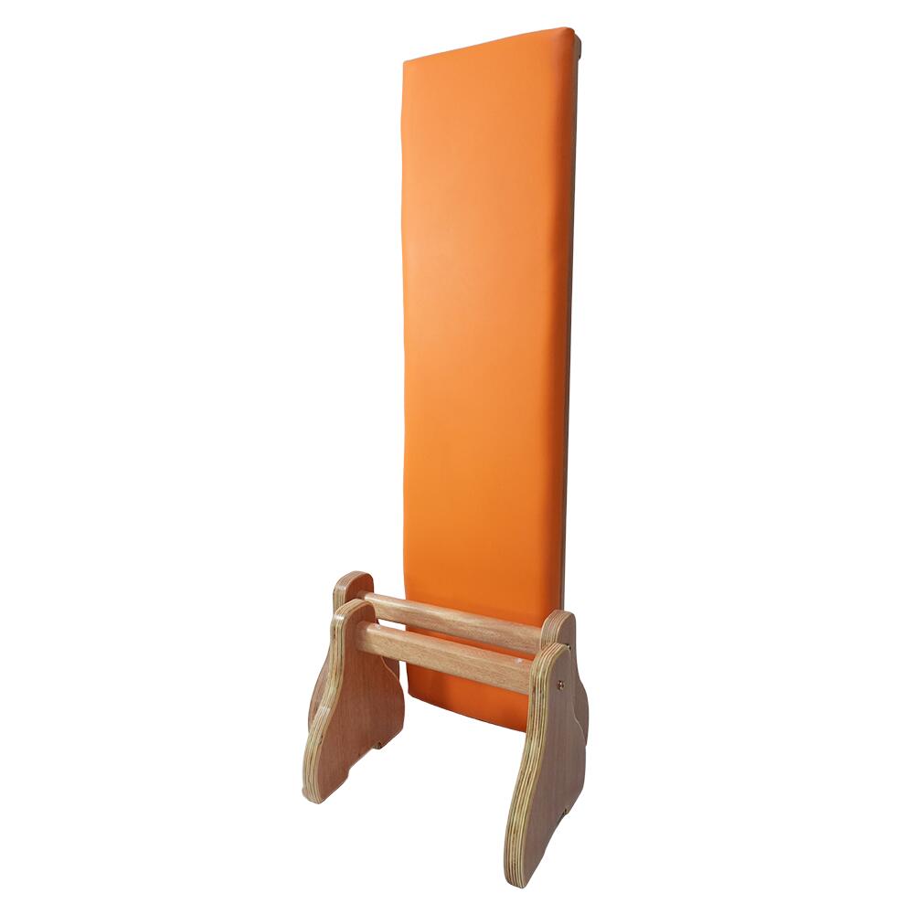 Banc d'entraînement XO2 en bois avec coussin PU orange. 4/5