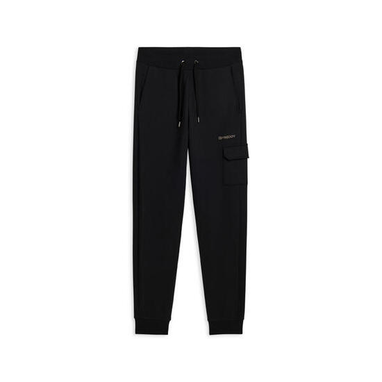 Pantaloni in felpa con tasca cargo e fondo a polsino