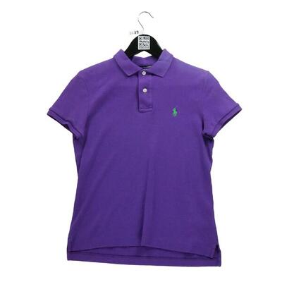 Tweedehands - korte mouw dames poloshirt paars - als nieuw