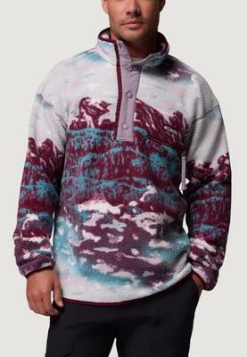 Sweater helvetia™ ii printed half snap fleece heren bordeauxrood