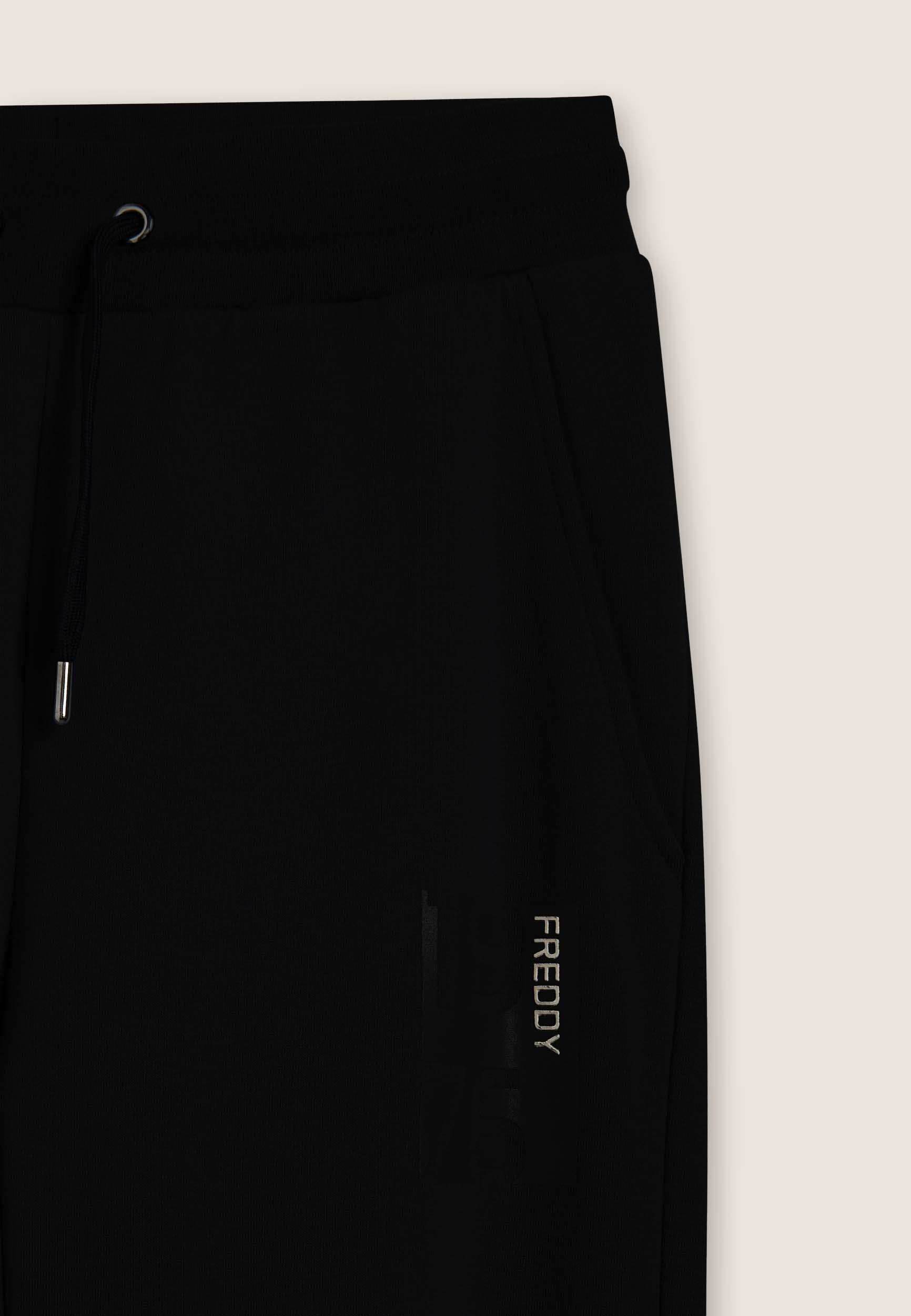 Pantalón de felpa regular fit con bajo recto 3/3