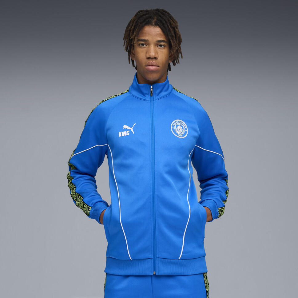 Męska kurtka Manchester City KING Anthem PUMA Hyperlink Blue Pro Green