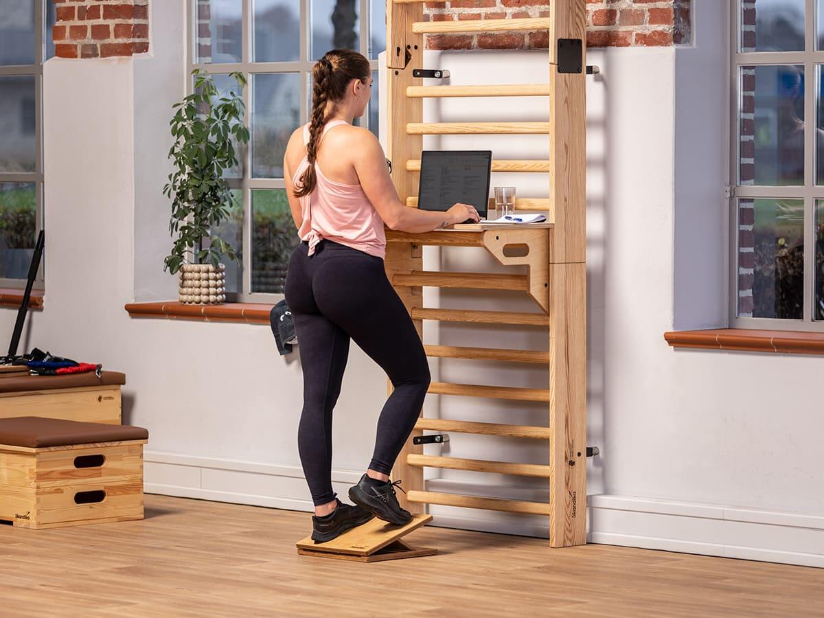 AmStaff Fitness Planche inclinée réglable en bois, planche