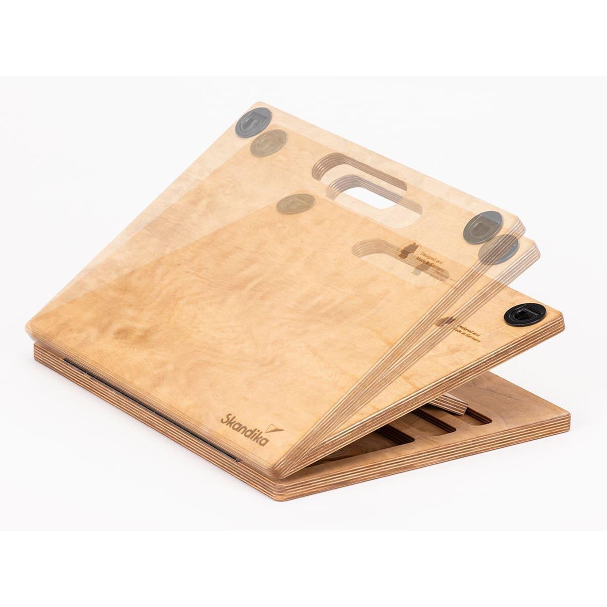 Planche Inclinée En Bois Ajustable - 5 Angles (20° à 45°), Capacité 204 Kg - Pour étirements, Planche, équilibre - 12