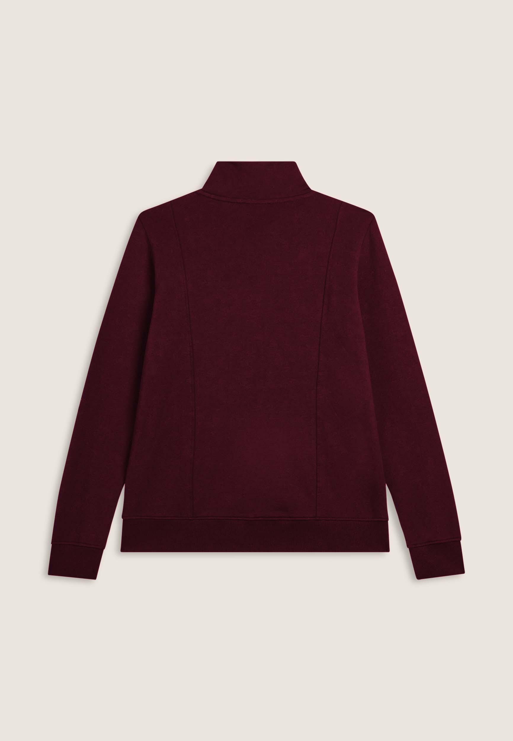 Damessweatshirt met ritssluiting en hoge kraag met minimalistisch logo 2/3