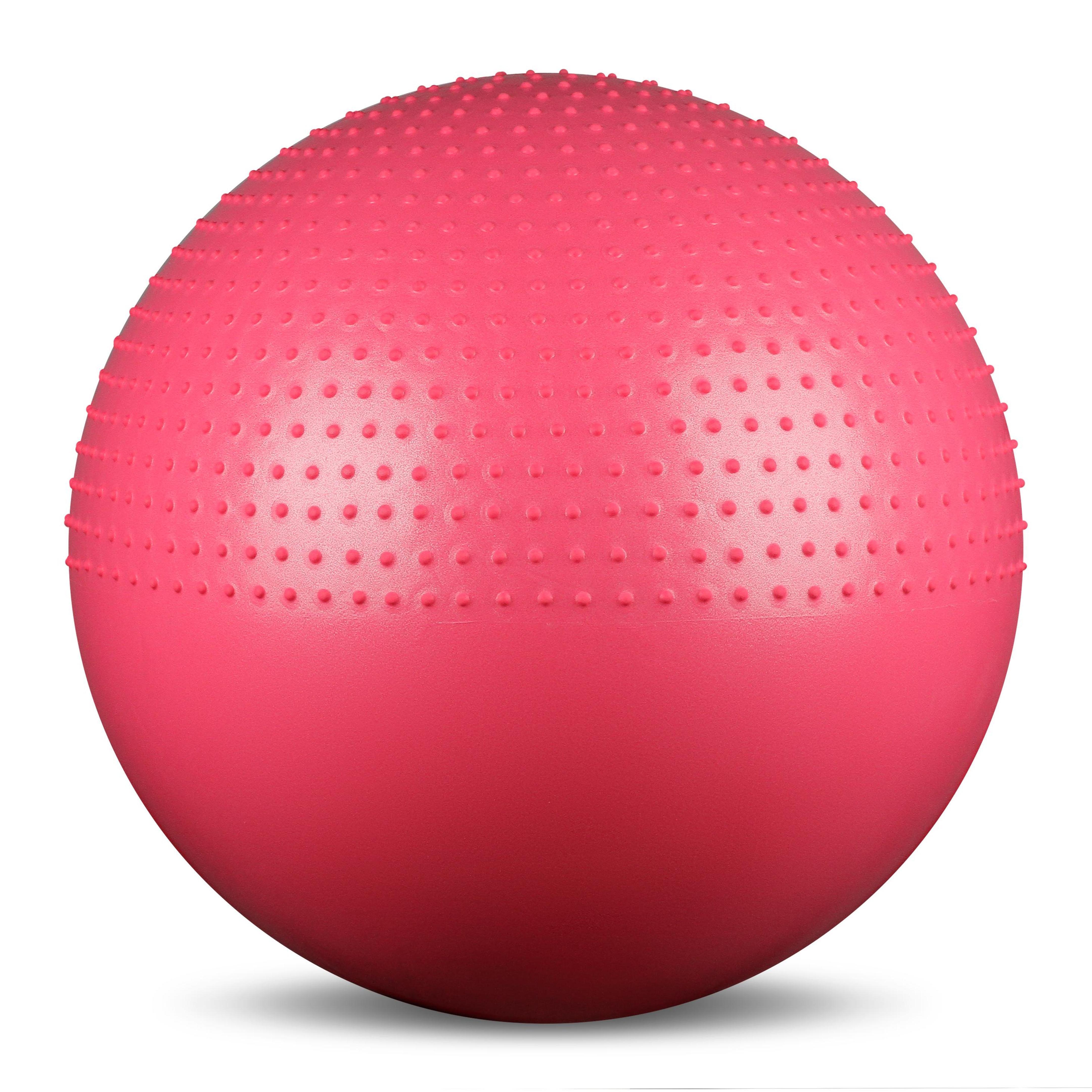 Indigo Sports - Ballon De Fitness, Yoga Pilates Et Gym/massage “2 En 1” Anti-éclatement+bombe - Ballon De Gym - Rose - 75 Cm - Decathlon