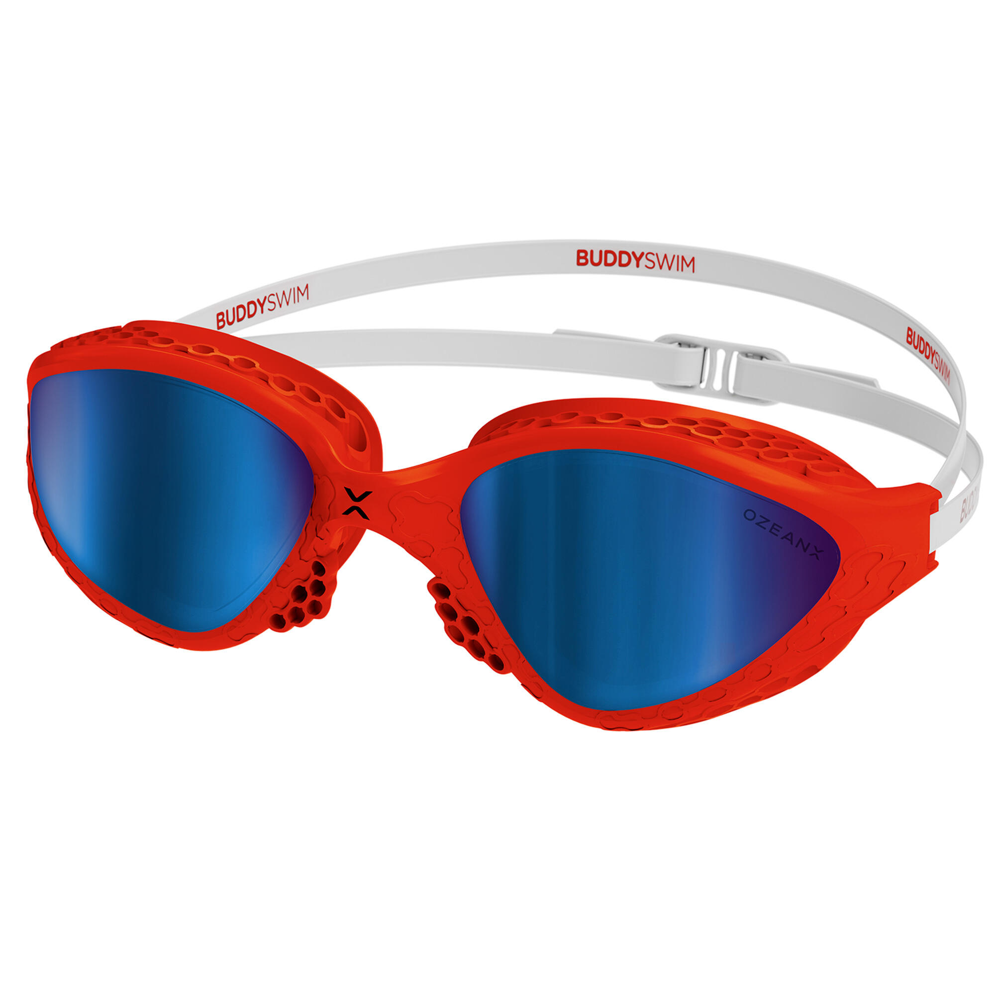 Buddyswim - Lunettes De Natation Ozeanx Open Water Et Triathlon Red-white/blue Mirror - Lunettes De Natation - Rouge - Kid Unique - Decathlon