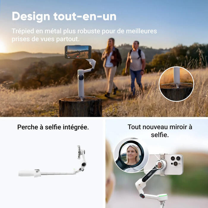 Stabilisateur Insta360 FLOW 2 Standard Bundle Summit Blanc 3/6