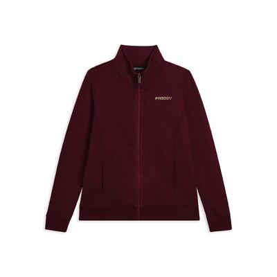 Damessweatshirt met ritssluiting en hoge kraag met minimalistisch logo