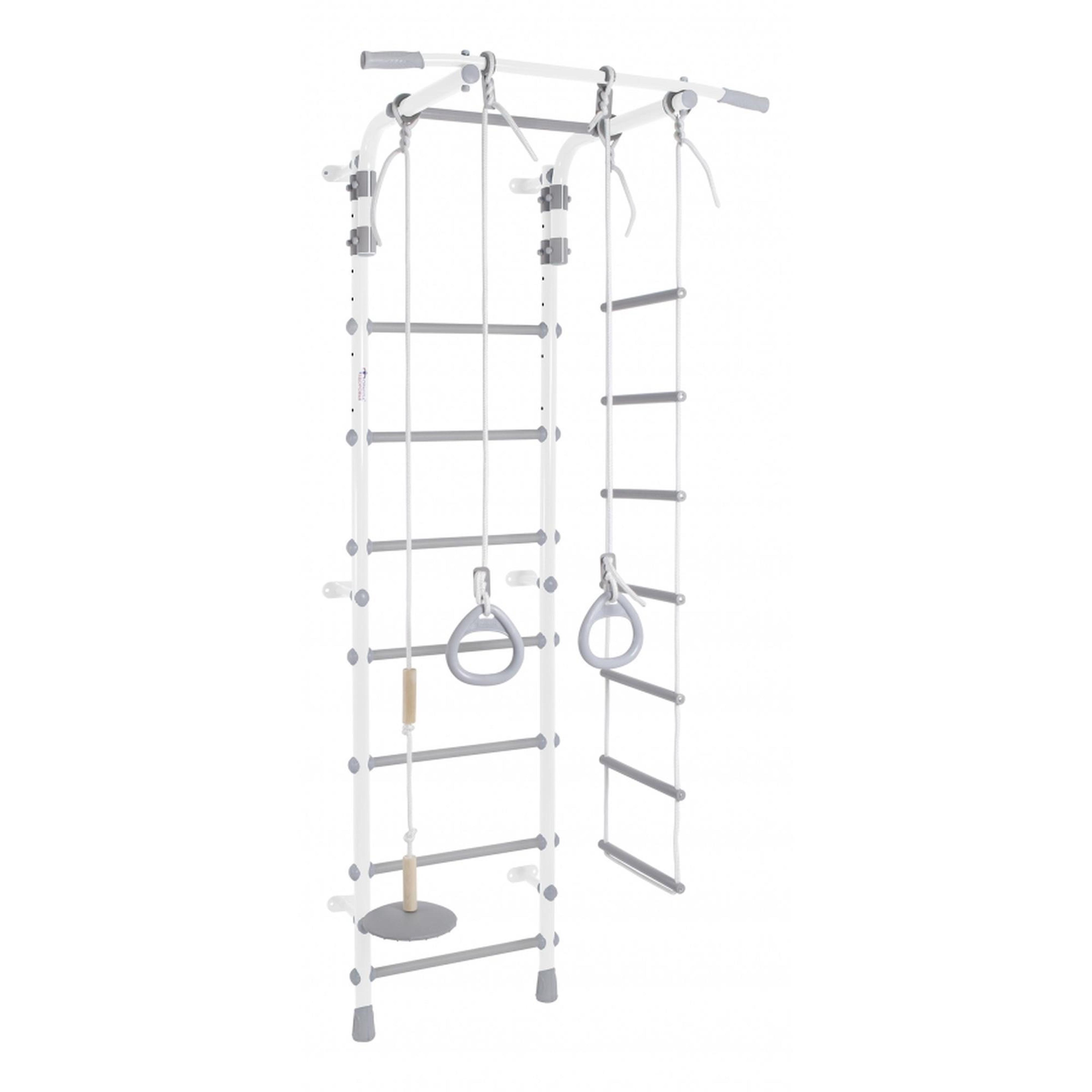 Ginásio de parede infantil com encosto, argolas, escada e baloiço 217*75*52,5 cm