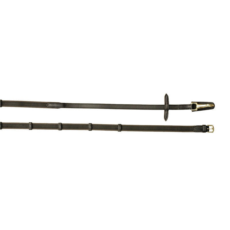 Euroriding Antislip Teugels Met Karabijnhaak Natural Line Zwart - 2/2
