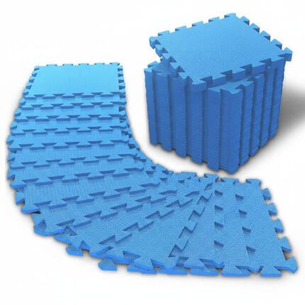 Tapis de protection sol - 18 dalles puzzle et 27 bordures - Tapis fitness & gym
