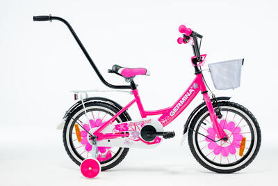 Kinderfiets germina 16 inch met lage frame, roze meisjesfiets