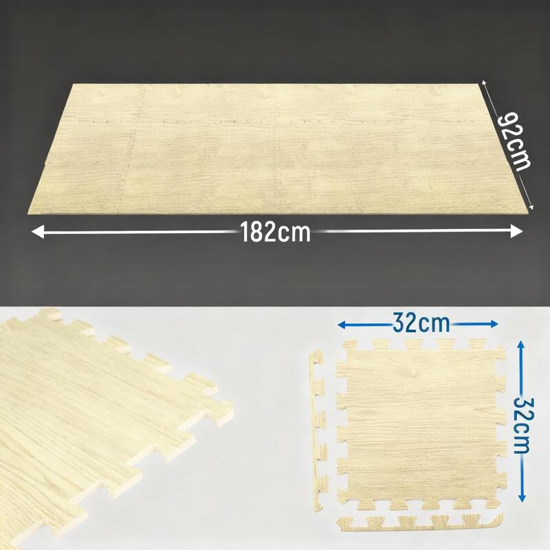 Sada podlahových rohoží – 18 dílů puzzle, 27 okrajů, gymnastická podložka