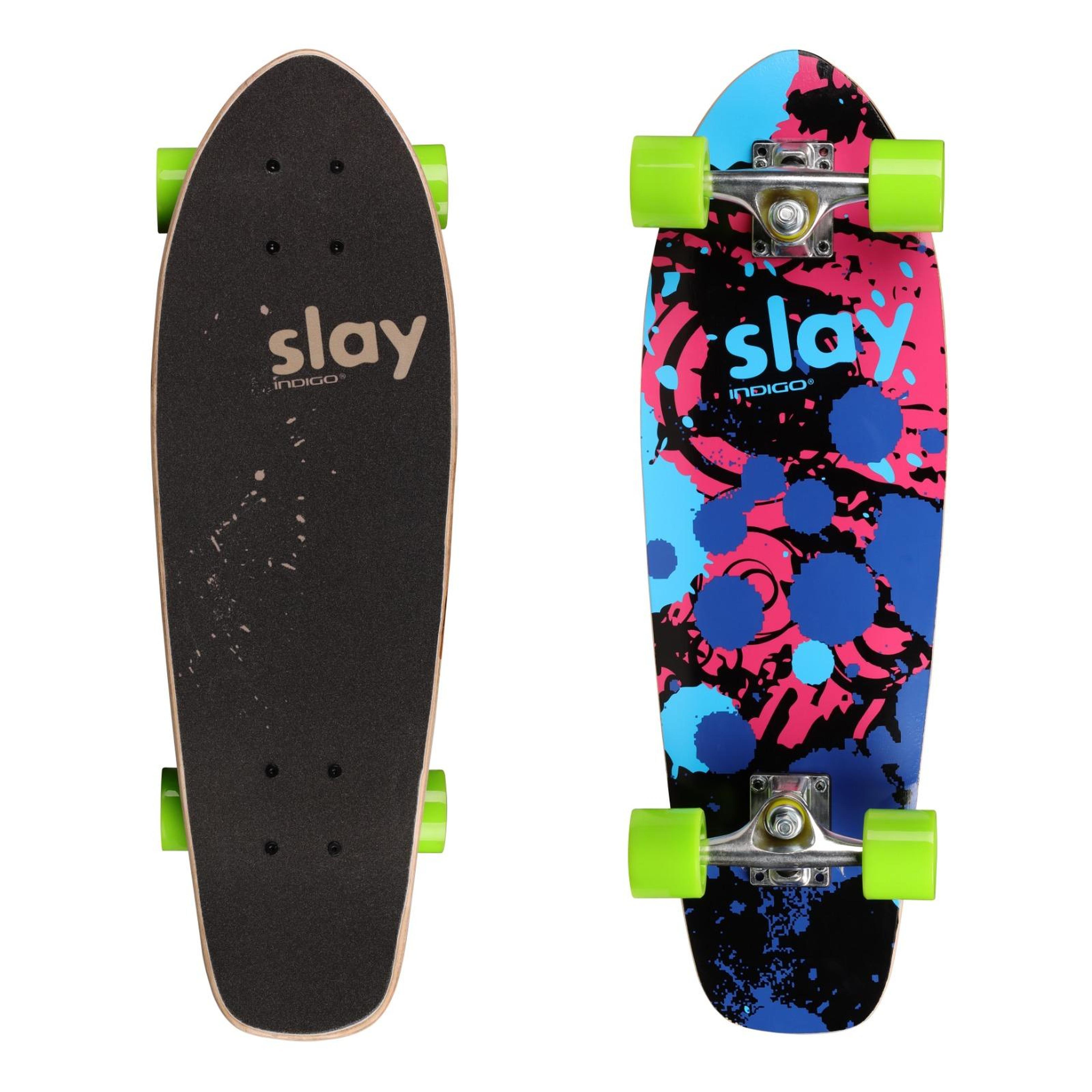 Indigo Sports - Planche De Skate Slay Indigo 62.2 Х 18.5 Cm Multicolore - Skateboard Complet - Multicolore|rose|violet - Decathlon