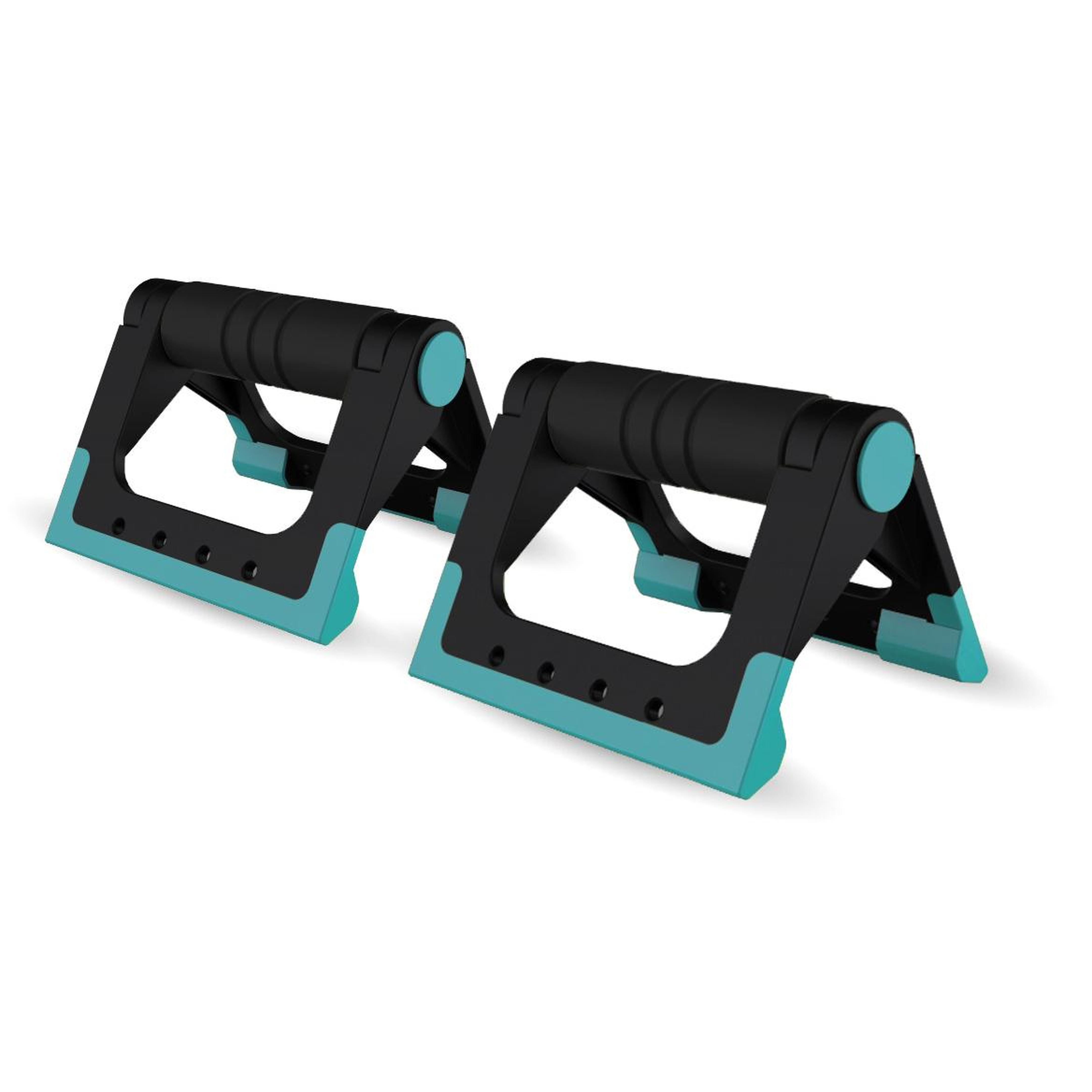 INDIGO SPORTS Stojan na kliky skládací Fitness INDIGO 16 x 12,5 cm černo-turkusový