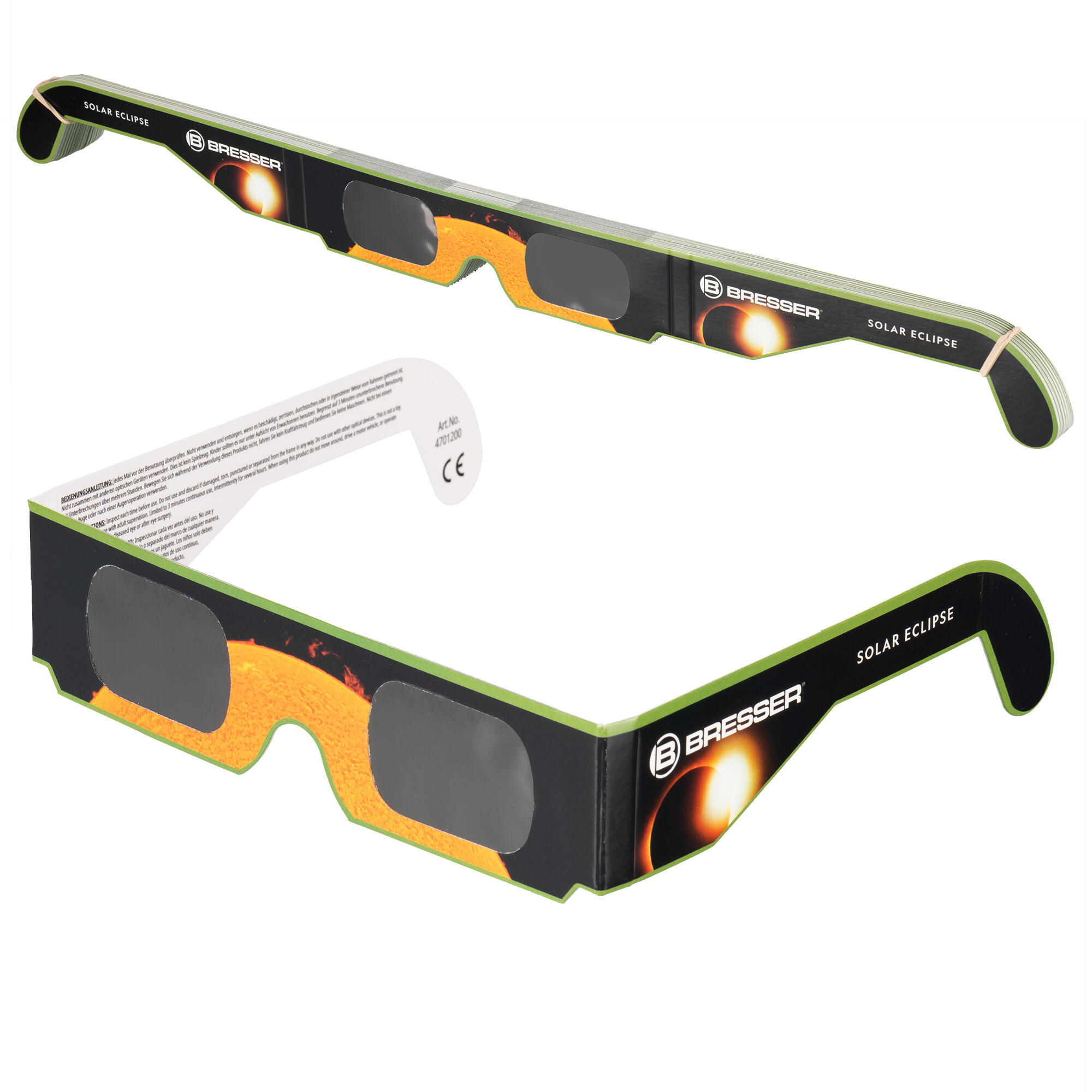 Bresser - Bresser Lunettes D'Éclipse Solaire (25 Pièces) - Lunettes De Soleil - Jaune|noir|vert - Taille Unique - Decathlon