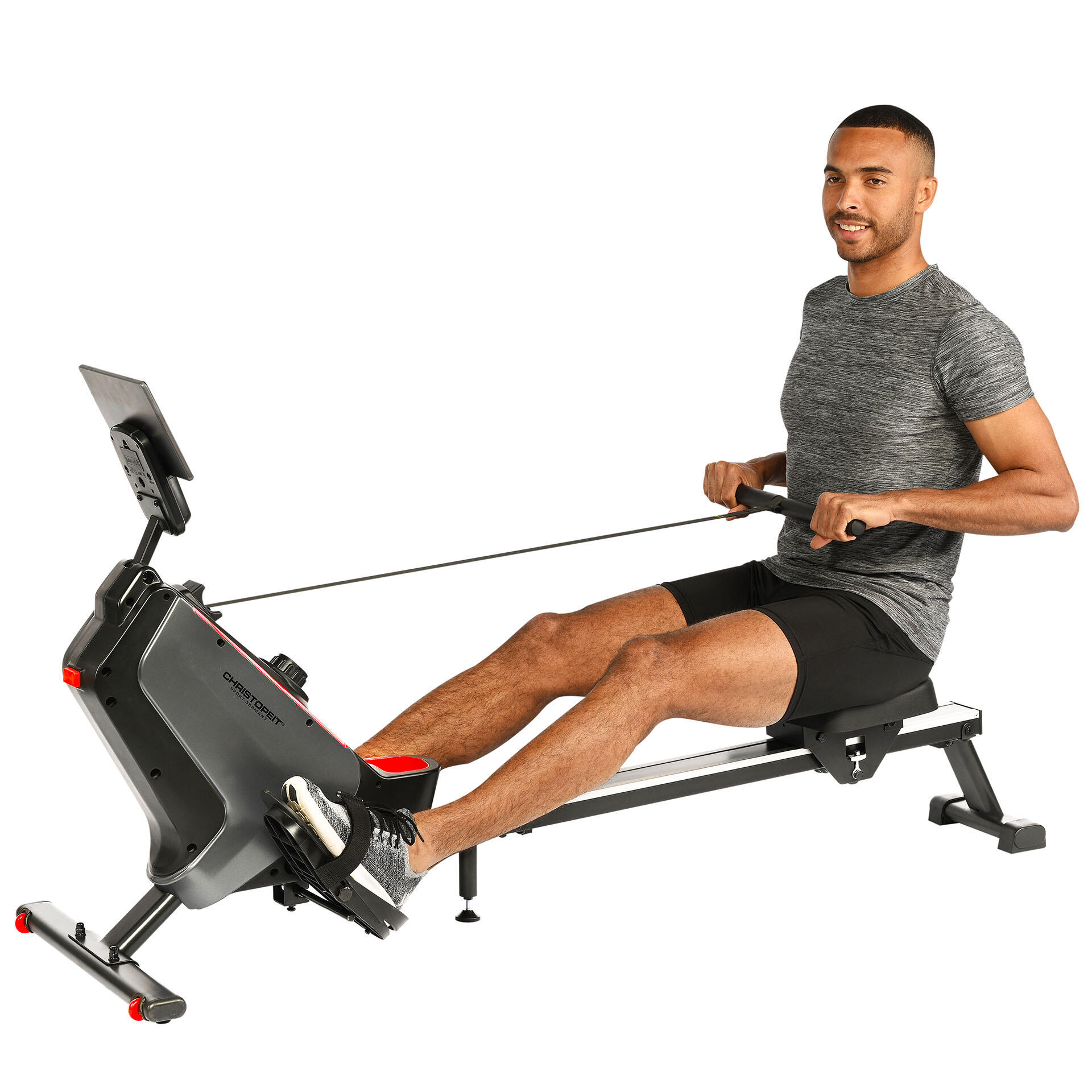 Rudergerät platzsparend - Bluetooth - leise - Alu Laufschiene - RW 1000 schwarz 3/7