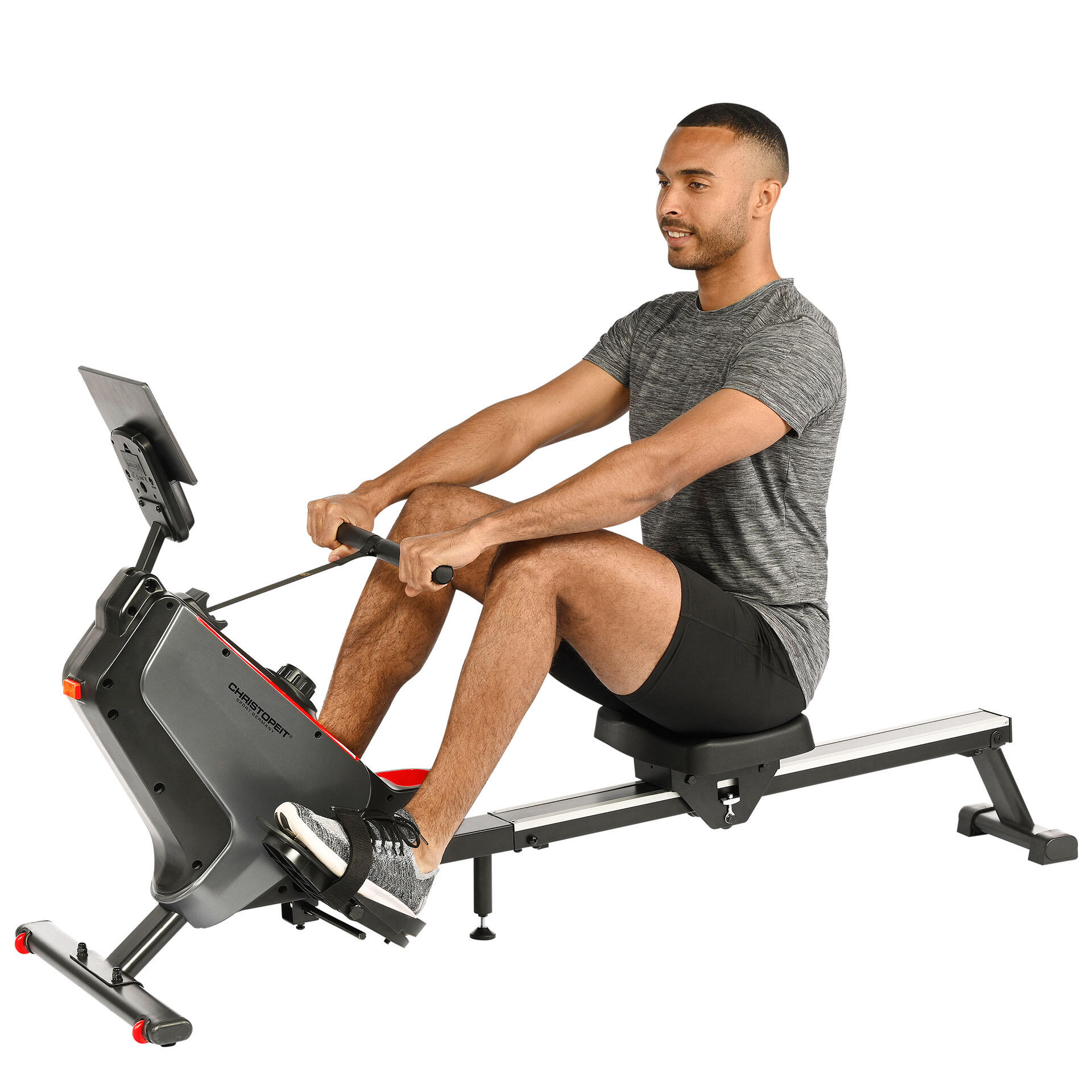 Rudergerät platzsparend - Bluetooth - leise - Alu Laufschiene - RW 1000 schwarz 2/7