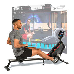 Rameur peu encombrant - Bluetooth - silencieux - rail en aluminium - RW 1000