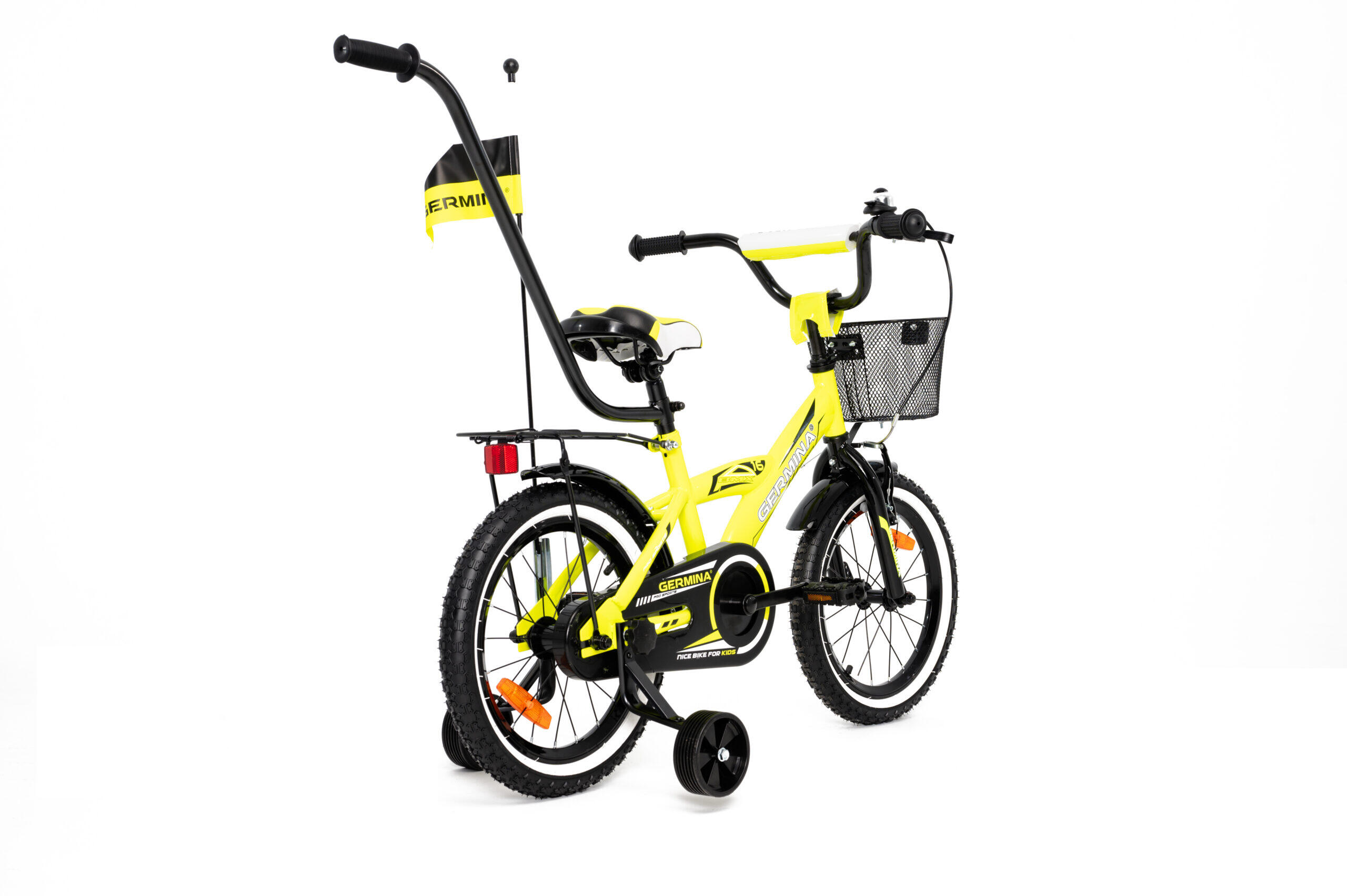 Kinderfiets GERMINA 16 BMX met loopwiel, zijwieltjes, mandje 3/3