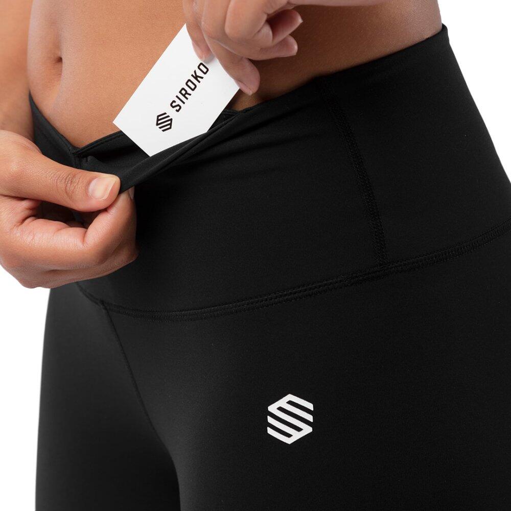 Damen Fitness Trainingsleggings mit mittelhohem Bund Five Stars Schwarz 4/7