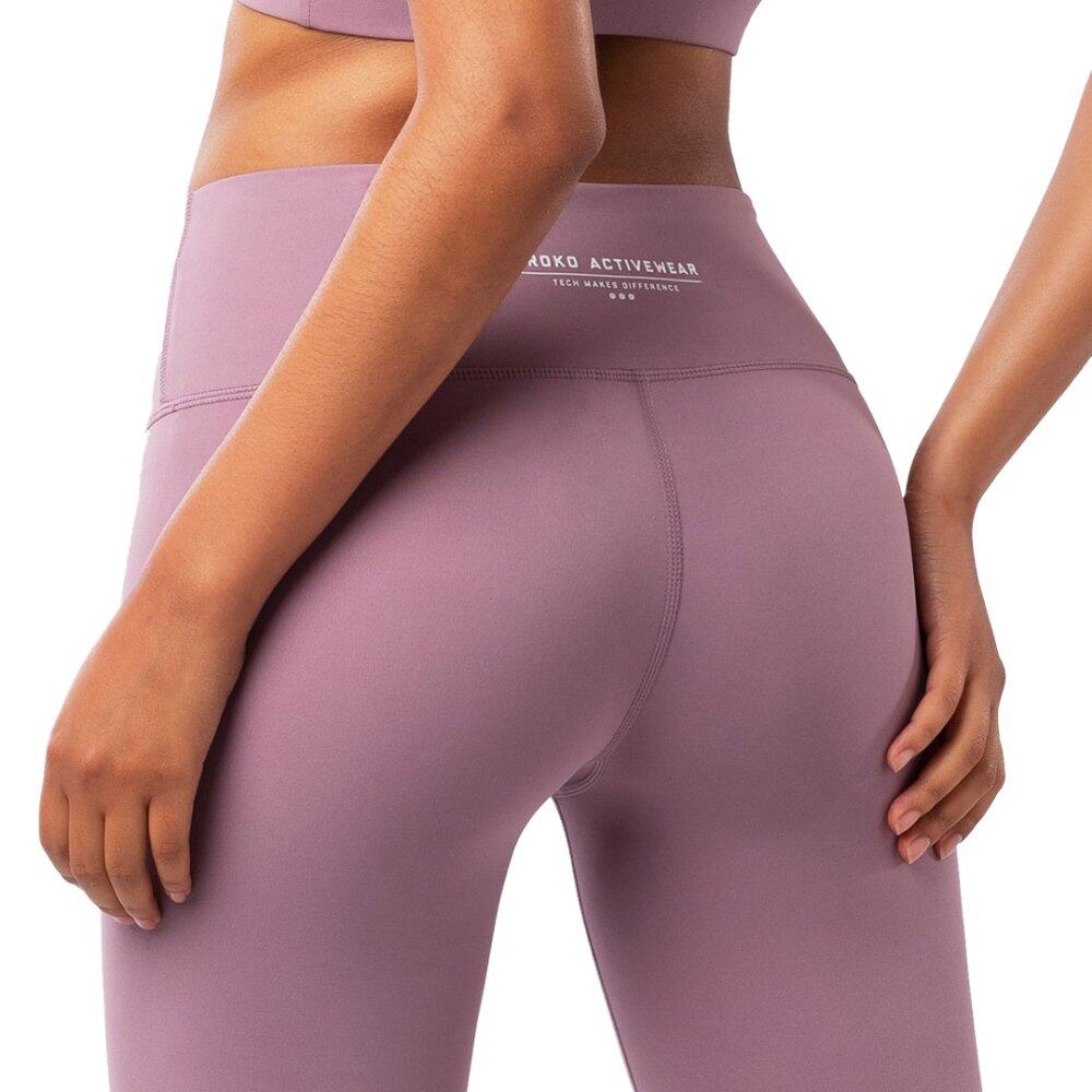 Leggings mid-rise da allenamento Fitness Donna Luxe Malva 4/7
