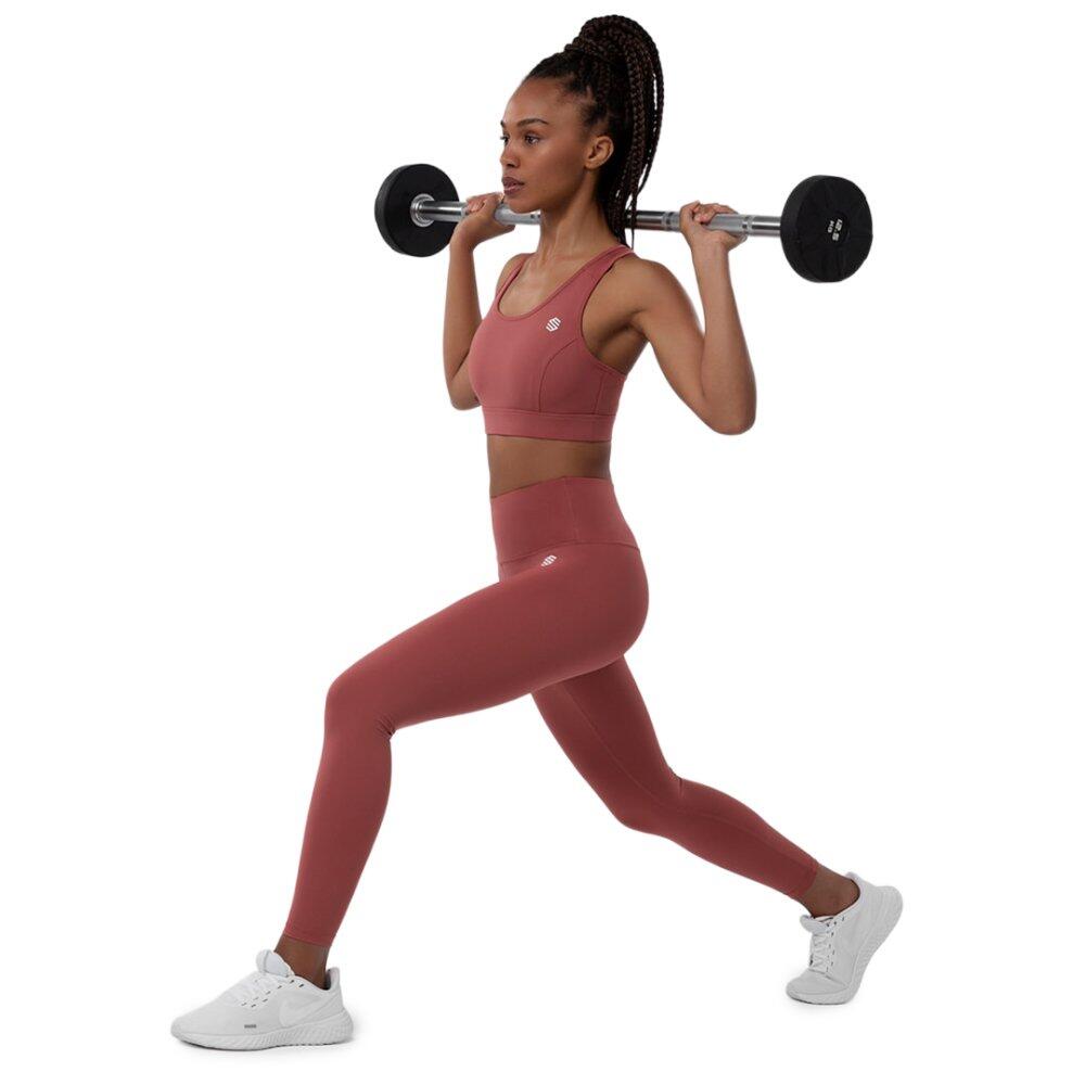 Mallas leggings deportivas de talle medio fitness Mujer Success SIROKO Terracota 3/7