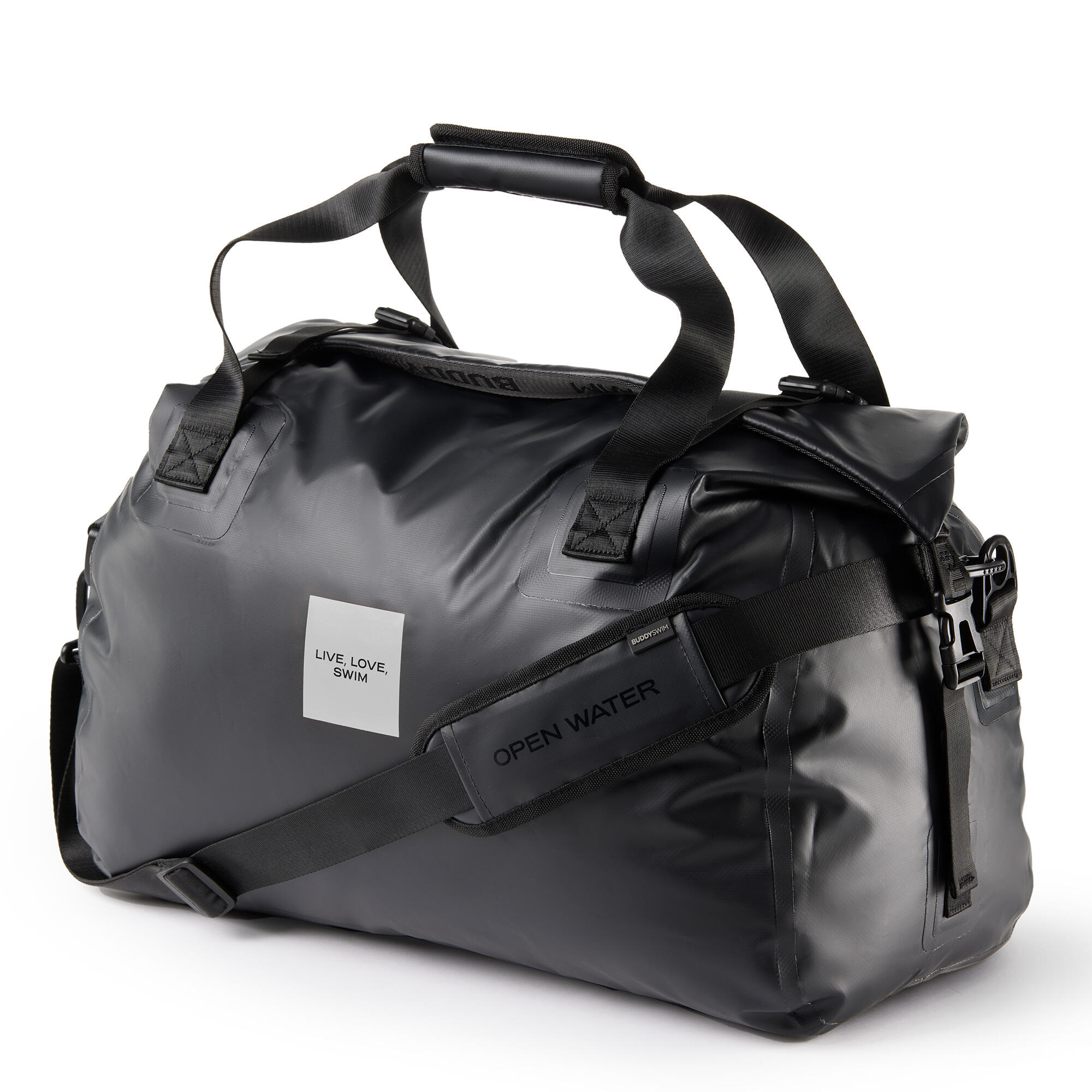 Waterdichte reistas Dry Duffle Bag 60L, waterdicht zwart-lichtgrijs 2/5