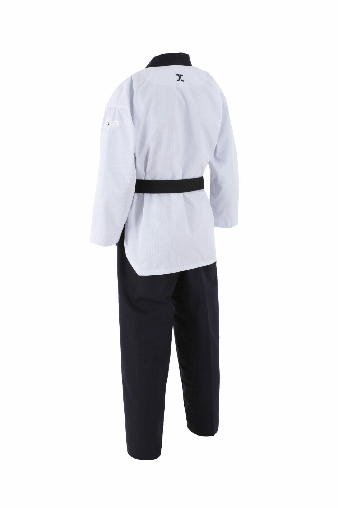 JCalicu poomsae dan taekwondopak mannen | WT | wit-zwart 3/4