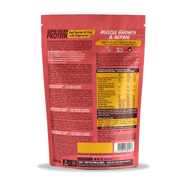 Super Vegan Protein Red Berries & Goji com Digezyme® 2/4