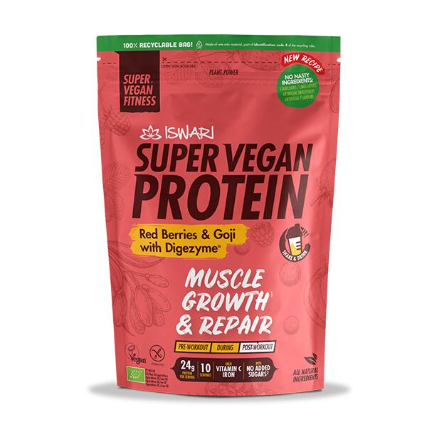 SUPER VEGAN FITNESS Super Vegan Protein Red Berries & Goji com Digezyme®