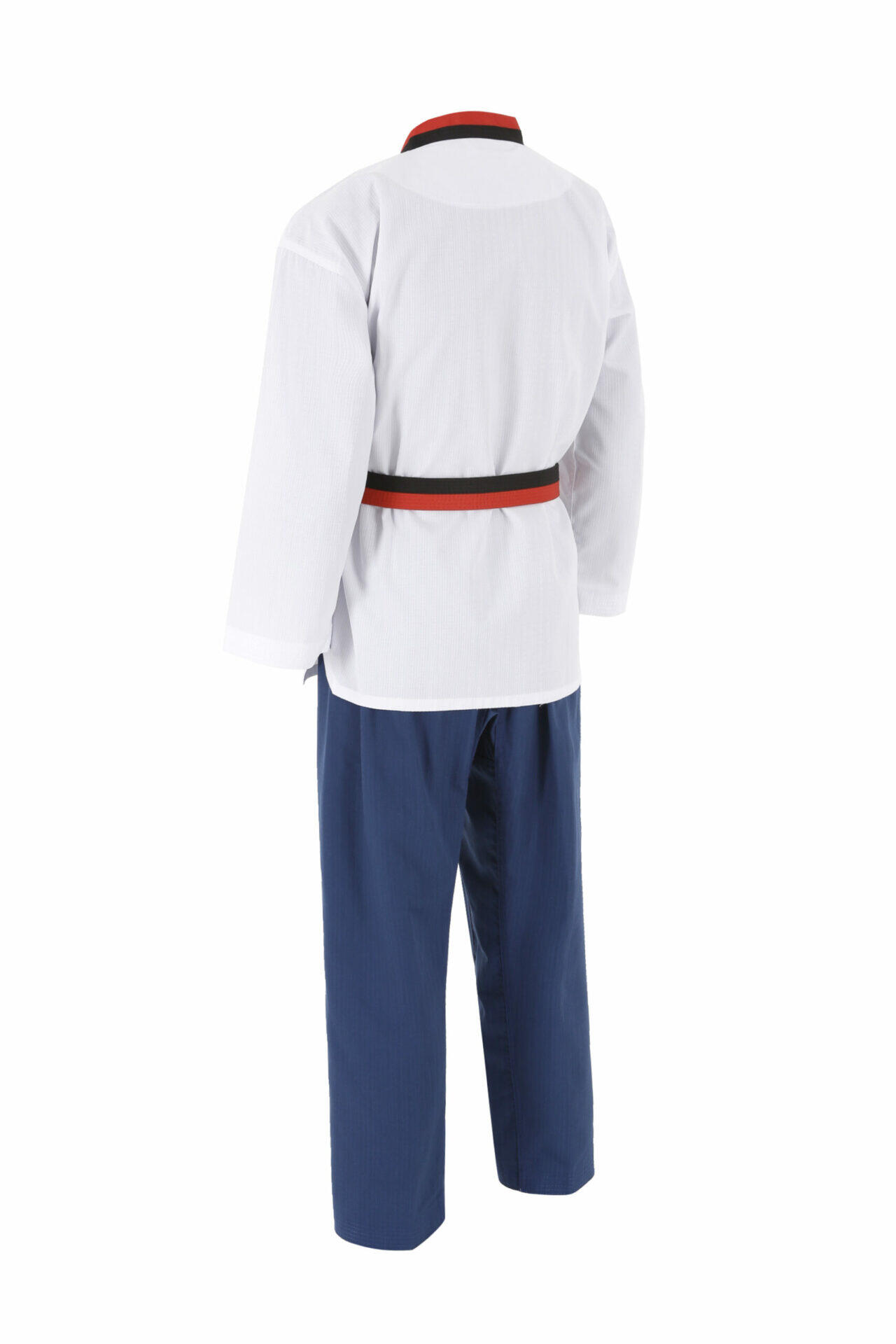 JCalicu poomsae taekwondopak poom jongen | WT | wit-blauw 3/4