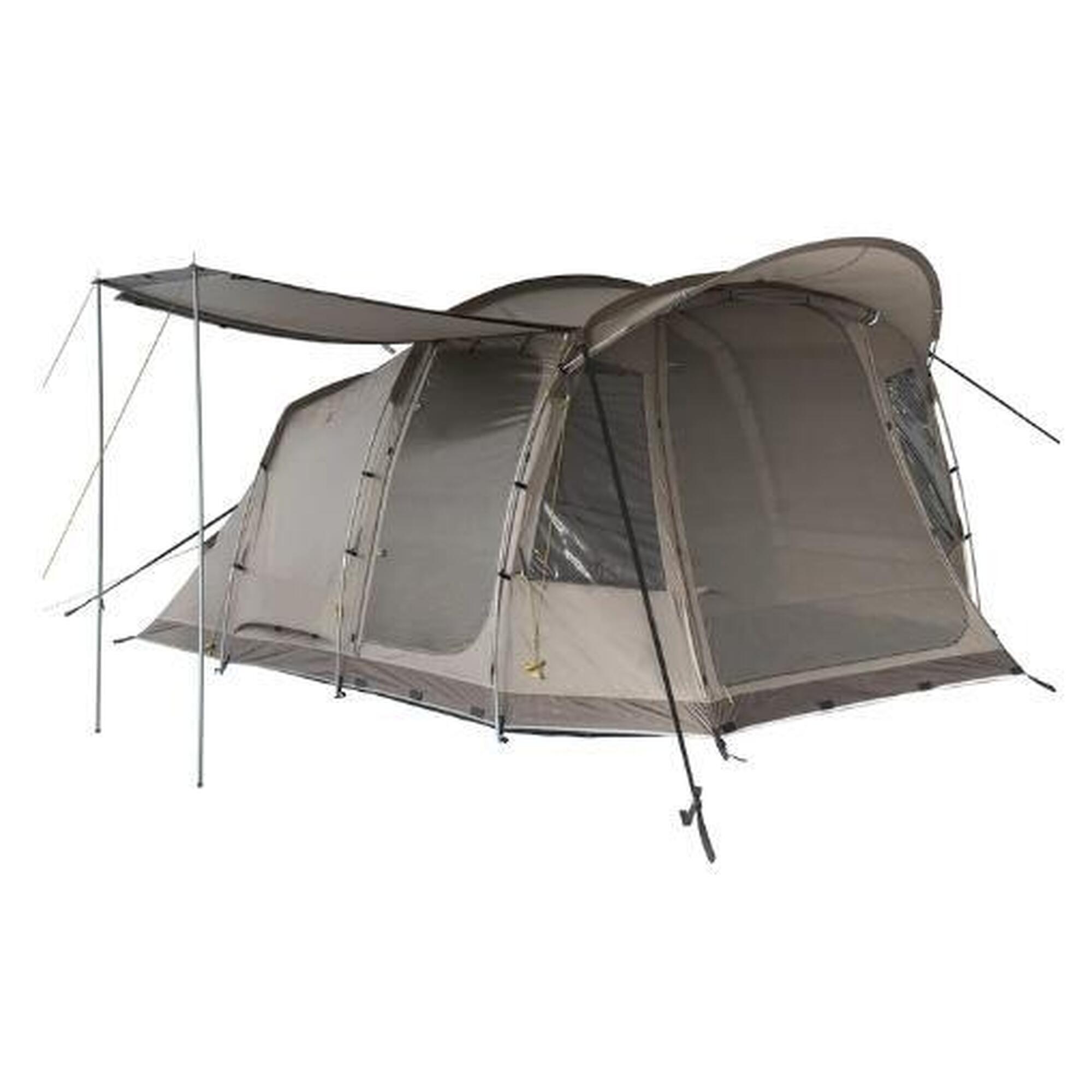 Tambu - Tambu Nihaita Tente Tunnel Familiale 5 Personnes - Tente - Jaune|marron - Decathlon