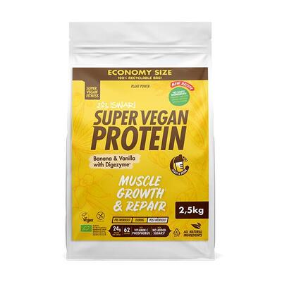 Proteína Vegana Iswari Super Vegan Protein Plátano y Vainilla con Digezyme®