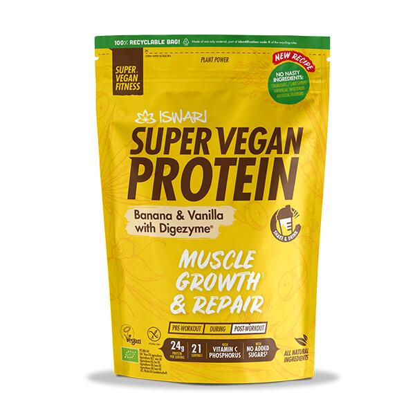 Super Vegan Fitness - Super Vegan Protein Banane & Vanille Avec Digezyme® - Protéines Végétales - Decathlon