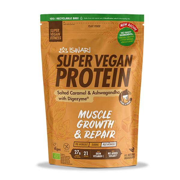 Super Vegan Fitness - Super Vegan Protein Caramel Salé & Ashwagandha Avec Digezyme® - Protéines Végétales - Decathlon