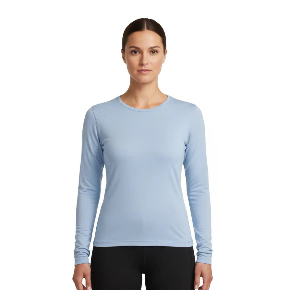 Fjork Merino - T-shirt Femme 100% Laine De Mérinos Manches Longues - Bjork 210 - T-shirt Manches Longues - Bleu - 40 M - Decathlon
