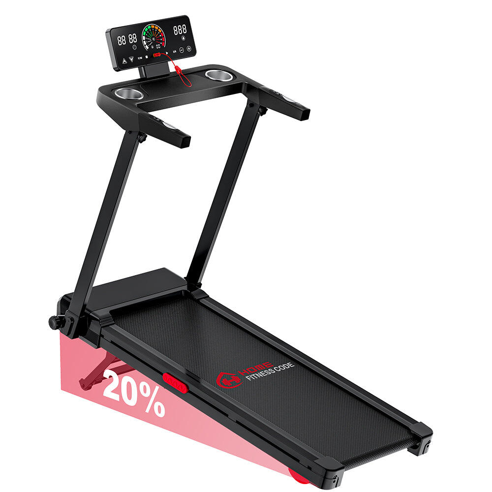 Folding Treadmill,1-14KM/H, 20% Auto Incline, Touch Control