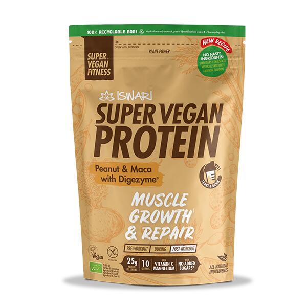 SUPER VEGAN FITNESS Super Vegan Protein Amendoim e Maca com Digezyme®
